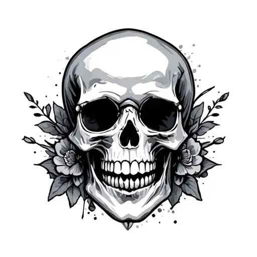skull hipster tattoo design idea