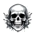 skull hipster tattoo design idea