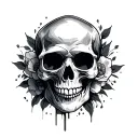 skull hipster tattoo design idea