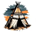 indian teepee tattoo design idea