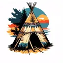 indian teepee tattoo design idea