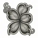 Three Leaf Clover with the word Unlucky tattoo design idea