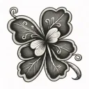 Three Leaf Clover with the word Unlucky tattoo design idea