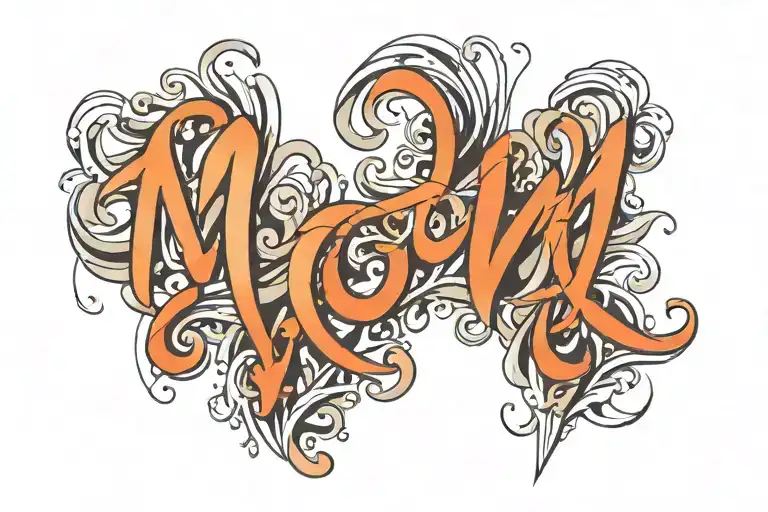 mom written tattoo design idea