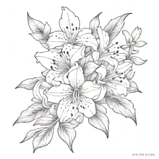 Alstroemeria grandpa Memory tattoo design idea