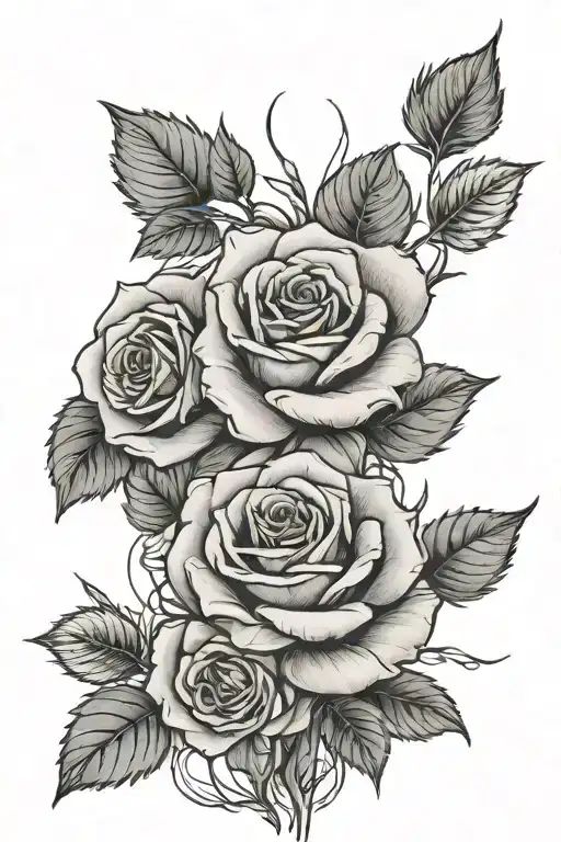 Create a fine line spine tattoo of roses at the top of a stem and with stem going down the back spelling out "godspeed" tattoo design idea