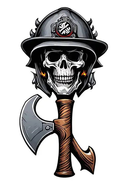 pickhead firefighter axe tattoo design idea