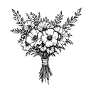 western wedding bouquet tattoo design idea