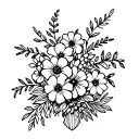 western wedding bouquet tattoo design idea