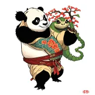 Kung Fu Panda's Master Oogway and Peach Tree tattoo design idea