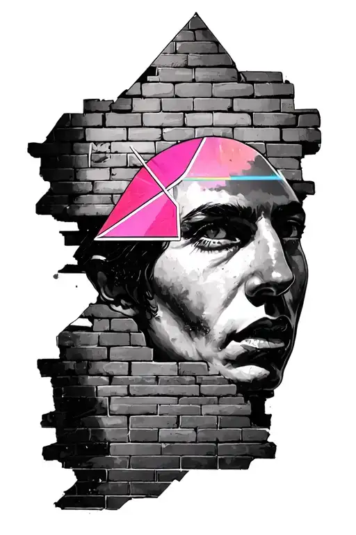 another brick in the wall and pink floyd prism tattoo design idea