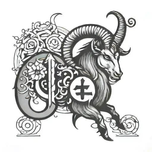 Capricorn zodiac symbol tattoo design idea