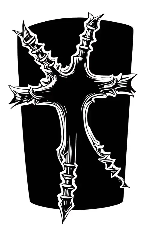 cross and screw perfect tattoo design idea