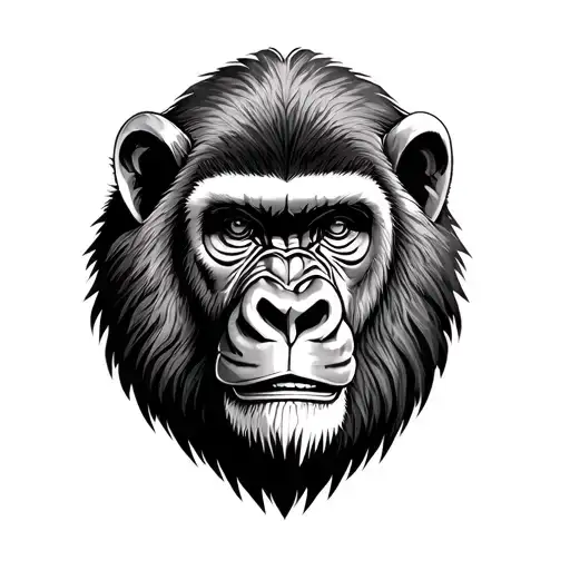 lion gorilla face tattoo design idea
