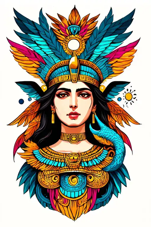 mythology, science, and space. Athena, Ra, and Quetzalcóatl tattoo design idea