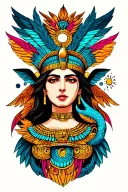 mythology, science, and space. Athena, Ra, and Quetzalcóatl tattoo design idea