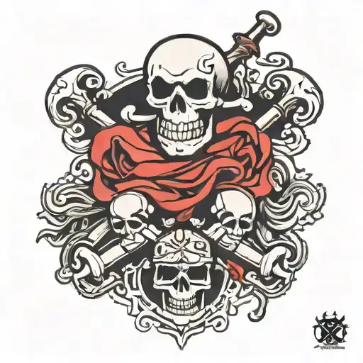 non quartem jolly roger one piece tattoo design idea