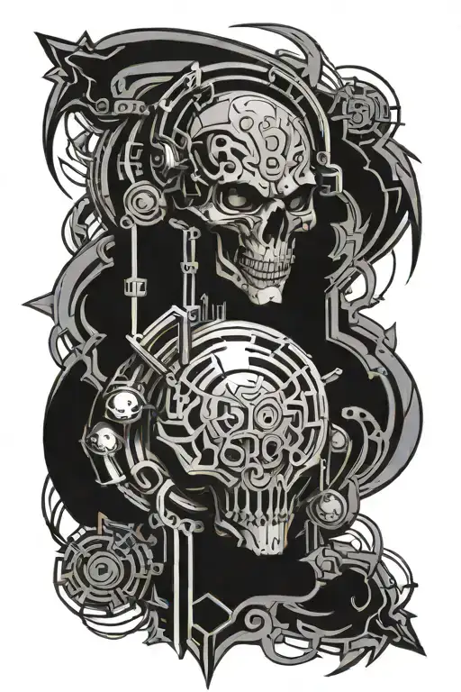 cyber sigilism tattoo tattoo design idea