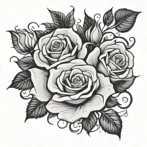 rose vine tattoo design idea