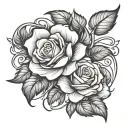 rose vine tattoo design idea