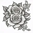 rose vine tattoo design idea