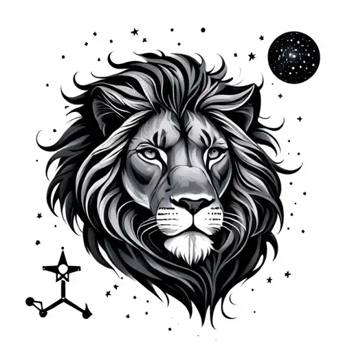 constellation of leo star sign tattoo design idea