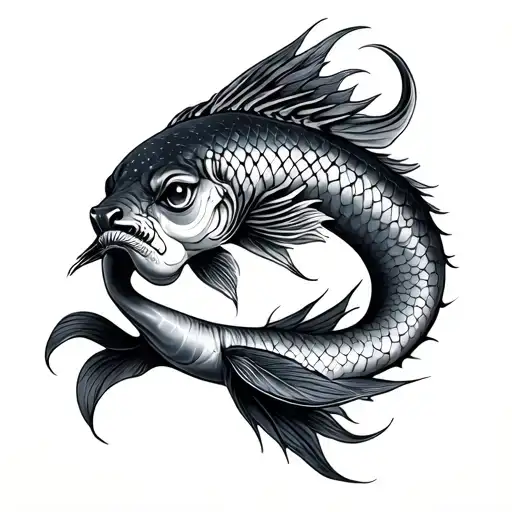 Pisces Taurus tattoo design idea