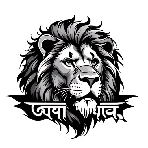 Maahin  name in hindi with lion tattoo for man for forearm tattoo design idea