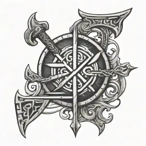 vikings runes protextion and illusion tattoo design idea