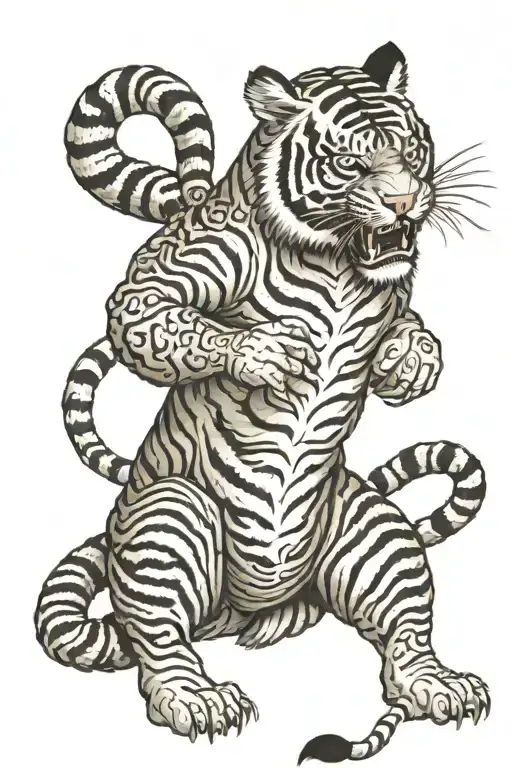 Tiger full body tattoo design idea