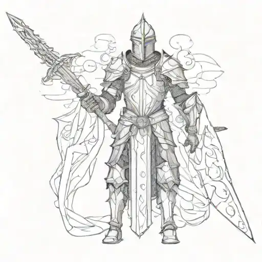 gothic knight  tattoo design idea
