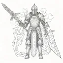gothic knight  tattoo design idea