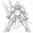 gothic knight  tattoo design idea