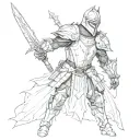 gothic knight  tattoo design idea