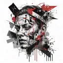 deppression, anxiety, asperger syndrom, 2 faces, trust issues tattoo design idea