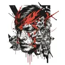 deppression, anxiety, asperger syndrom, 2 faces, trust issues tattoo design idea