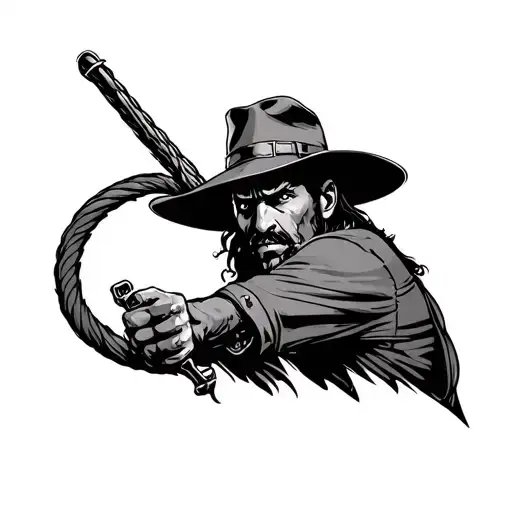 Indiana jones whip tattoo design idea
