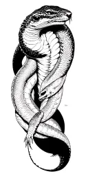 mongoose fighting snakes  tattoo design idea
