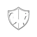 Minimalistic shield on left buttock tattoo design idea