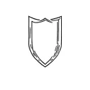 Minimalistic shield on left buttock tattoo design idea