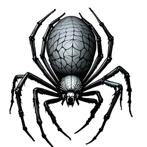 Spider with gothic building body tattoo design idea