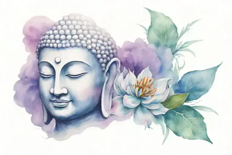 buddha face tattoo design idea