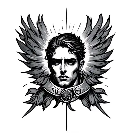 A masculine design in the arm of hope in the hope of motivating the illumination of power and loneliness tattoo design idea