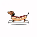 dachshund in hot dog buns tattoo design idea
