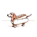dachshund in hot dog buns tattoo design idea