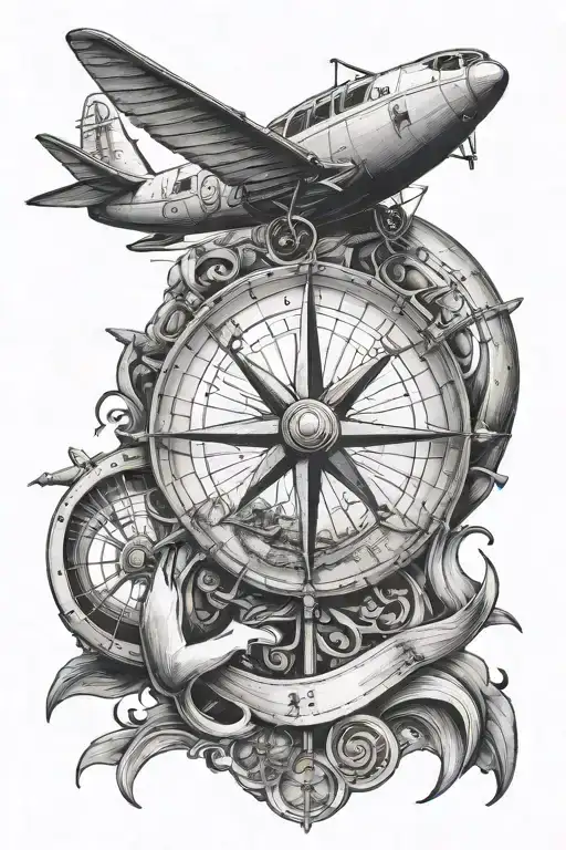 nautical and aviation themed tattoo tattoo design idea