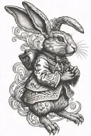 rabbit from Alice in Wonderland tattoo design idea