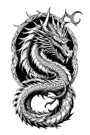 Celtic dragon knight tattoo design idea