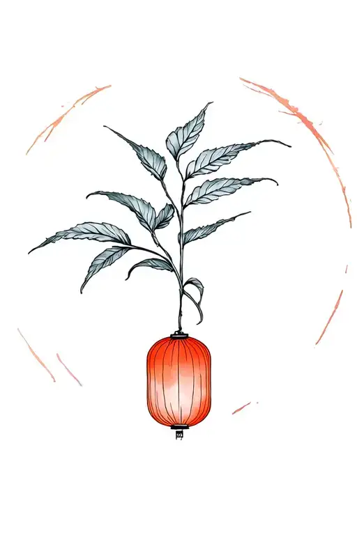 Chinese lantern plant on upper arm sleeve tattoo design idea