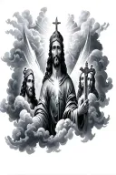  tattoo for forearm with clouds and christian pictures with double edged sword coming from mouth tattoo design idea